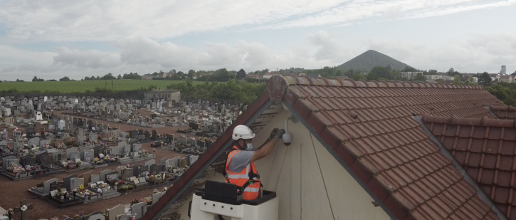 Pose videoprotection cimetiere